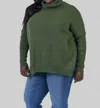 Maison Montagut Clara Loose Fitting Turtleneck Sweater In Lichen In Green