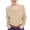 Maison Montagut Flamed Linen Button Back T-shirt In Light Beige In Multi