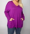 Maison Montagut Merino V-neck Pullover Sweater In Ultraviolet In Multi