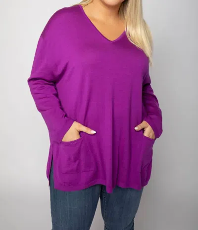 Maison Montagut Merino V-neck Pullover Sweater In Ultraviolet In Multi