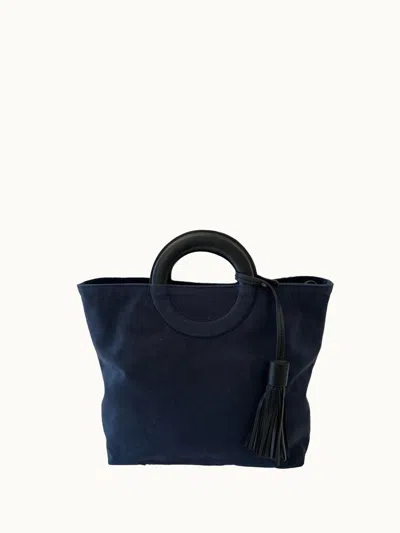 Maison N.h Paris Oberkampf Medium Tote Bag In Navy In Blue