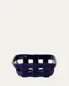 Maison Pichon Uzès Carlie Rectangular Ceramic Basket In Sevres Blue