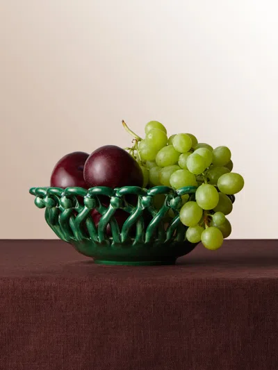 Maison Pichon Uzès Hand-glazed Ceramic Braided Bread Basket  Abask Luxury Gift