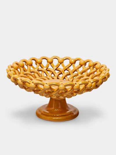 Maison Pichon Uzès Hand-glazed Ceramic Braided Low Raised Bowl