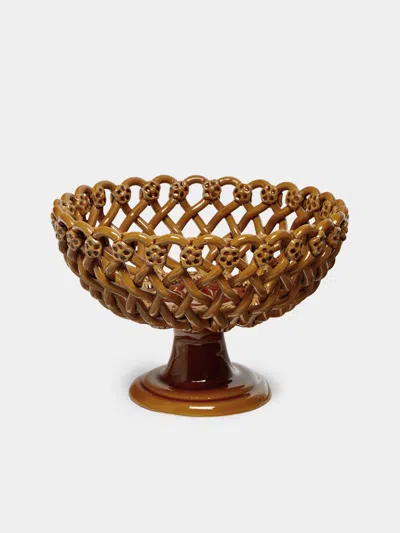 Maison Pichon Uzès Hand-glazed Ceramic Braided Raised Bowl