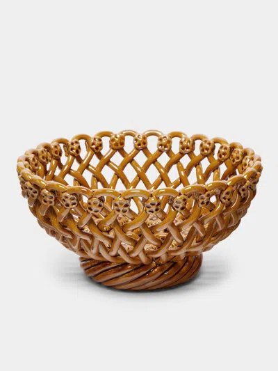 Maison Pichon Uzès Hand-glazed Ceramic Braided Serving Bowl  Abask Luxury Gift