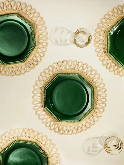 Maison Pichon Uzès Louis Xvi Hand-glazed Ceramic Dinner Plates (set Of 4)  Abask Gift Set