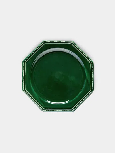 Maison Pichon Uzès Louis Xvi Hand-glazed Ceramic Salad / Dessert Plates - 9in/23cm (set Of 4) In Green
