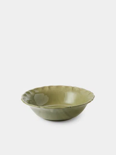 Maison Pichon Uzès Provence Hand-glazed Ceramic Salad Bowl In Green