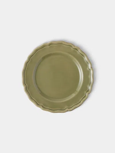 Maison Pichon Uzès Provence Hand-glazed Ceramic Side Plates - 9in/23cm (set Of 4) In Green