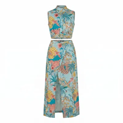 Maison Qala Blue Bloomlight Co-ord Set