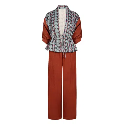 Maison Qala Blue / Brown The Winter Flight Set In Multi