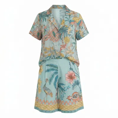 Maison Qala Blue Meadow Co-ord Set In Multi