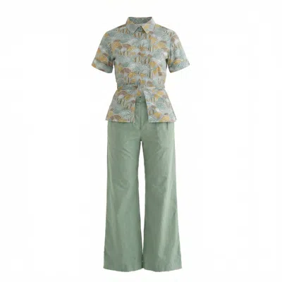 Maison Qala Green Blossom Co-ord Set