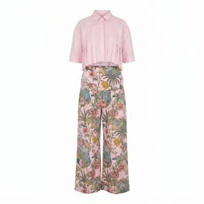 Maison Qala Pink Bluebell Aurora Co-ord Set In Multi