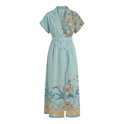 Maison Qala Women's Blue Magnolia Dress