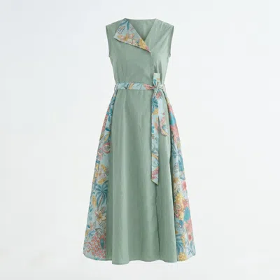 Maison Qala Women's Green Daylily Dress