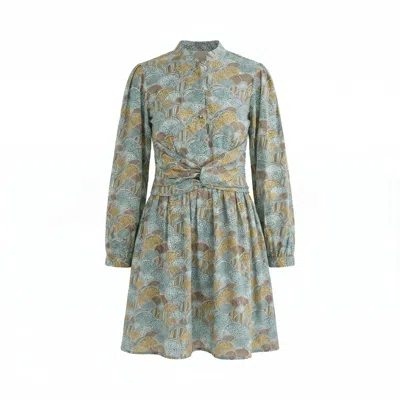 Maison Qala Women's Green Honeyflower Dress In Gray