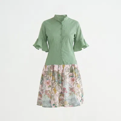 Maison Qala Women's Green / Pink Tansy Dress