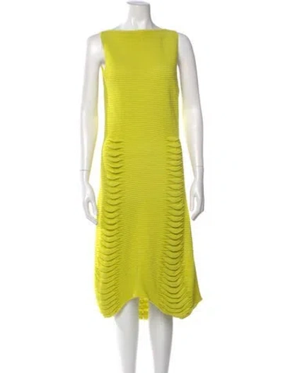 Pre-owned Maison Rabih Kayrouz Bateau Neckline Midi Length Dress In Multi