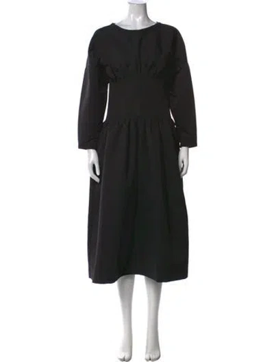 Pre-owned Maison Rabih Kayrouz Crew Neck Long Dress In Black