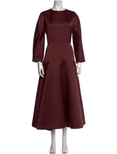 Pre-owned Maison Rabih Kayrouz Crew Neck Long Dress In Burgundy