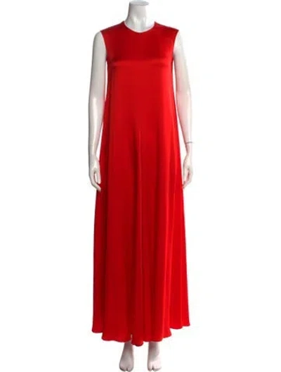 Pre-owned Maison Rabih Kayrouz Crew Neck Long Dress In Red