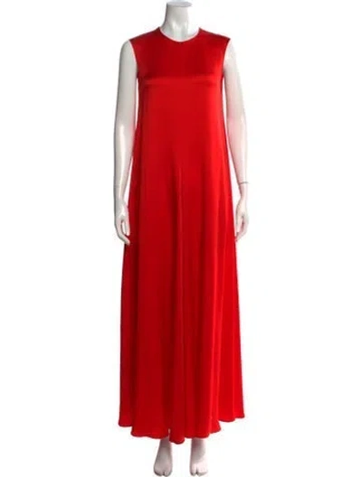 Pre-owned Maison Rabih Kayrouz Crew Neck Long Dress In Red