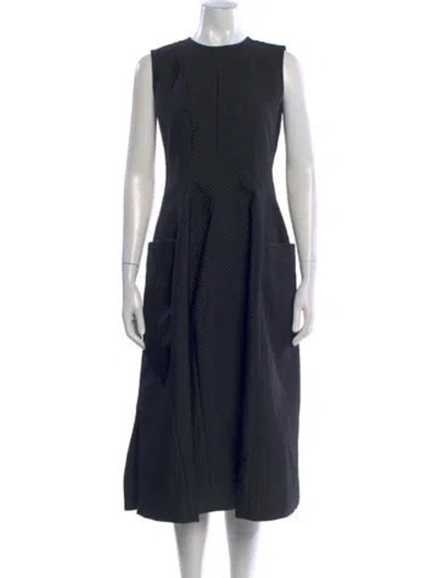 Pre-owned Maison Rabih Kayrouz Crew Neck Midi Length Dress In Blue