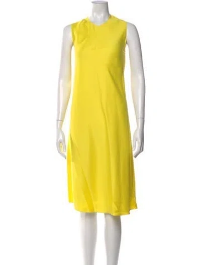 Pre-owned Maison Rabih Kayrouz Crew Neck Midi Length Dress In Yellow