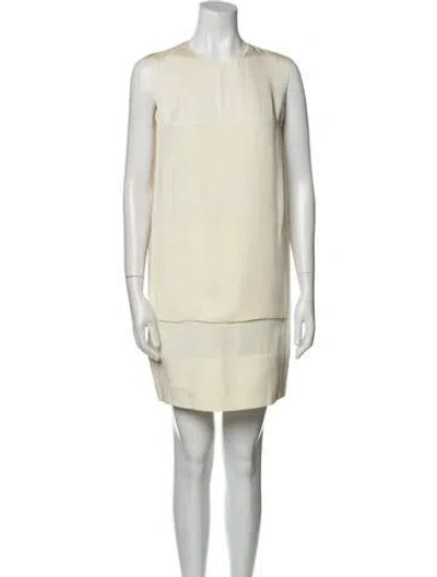 Pre-owned Maison Rabih Kayrouz Crew Neck Mini Dress In Neutral