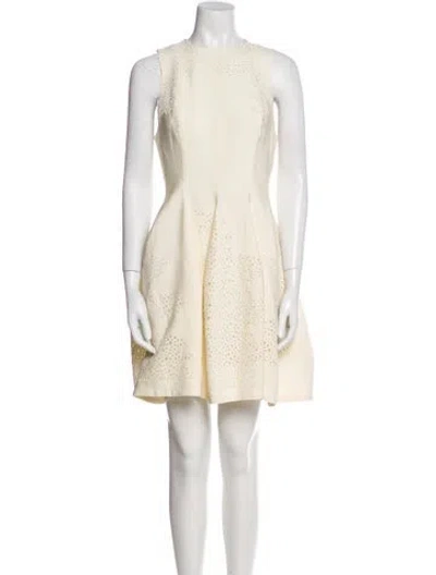 Pre-owned Maison Rabih Kayrouz Crew Neck Mini Dress In Neutral