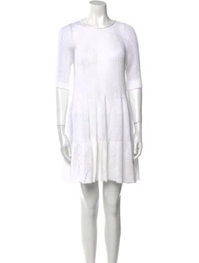 Pre-owned Maison Rabih Kayrouz Crew Neck Mini Dress In White