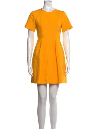 Pre-owned Maison Rabih Kayrouz Crew Neck Mini Dress In Yellow