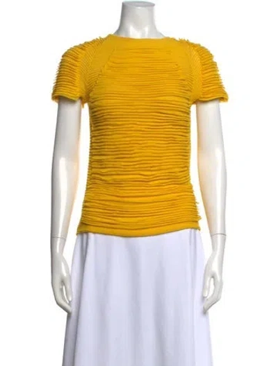 Pre-owned Maison Rabih Kayrouz Crew Neck Short Sleeve Top In Yellow
