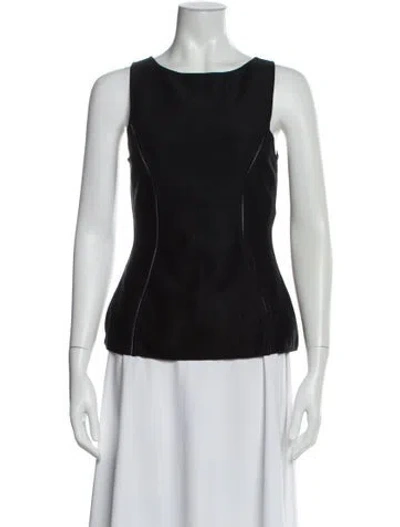 Pre-owned Maison Rabih Kayrouz Crew Neck Sleeveless Top In Black