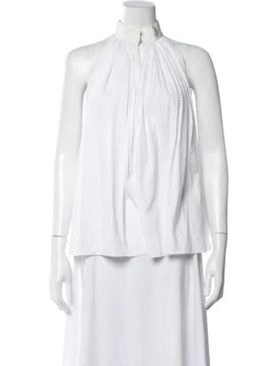 Pre-owned Maison Rabih Kayrouz Halterneck Sleeveless Top In White