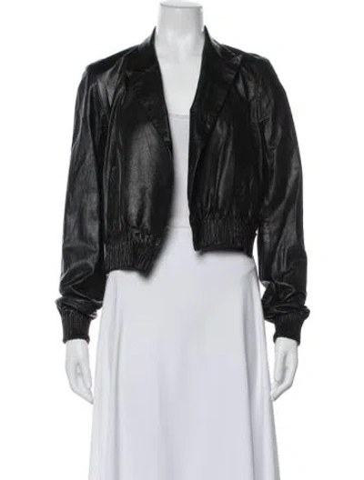Pre-owned Maison Rabih Kayrouz Leather Jacket In Black