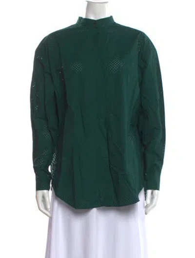 Pre-owned Maison Rabih Kayrouz Long Sleeve Blouse In Green