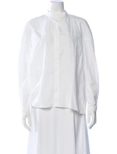 Pre-owned Maison Rabih Kayrouz Long Sleeve Button-up Top In White