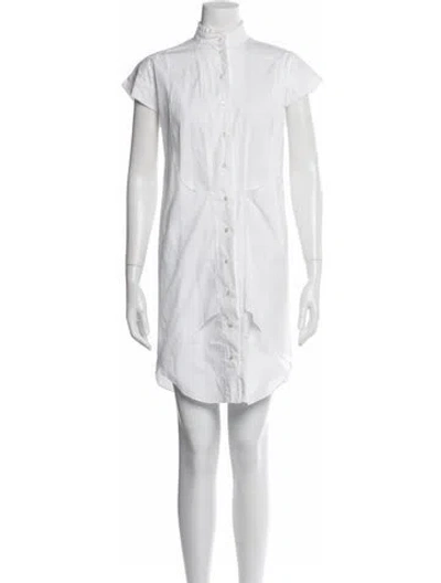 Pre-owned Maison Rabih Kayrouz Mock Neck Mini Dress In White