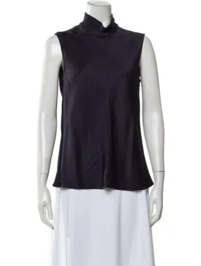 Pre-owned Maison Rabih Kayrouz Mock Neck Sleeveless Top In Blue