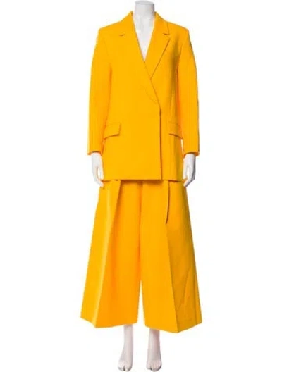 Pre-owned Maison Rabih Kayrouz Pleated Accents Pantsuit In Yellow