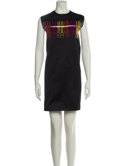 Pre-owned Maison Rabih Kayrouz Printed Mini Dress In Black