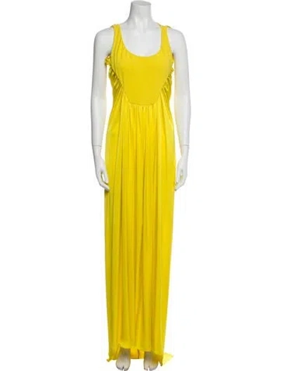 Pre-owned Maison Rabih Kayrouz Scoop Neck Long Dress In Yellow
