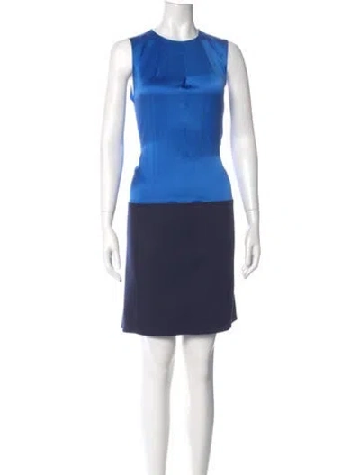Pre-owned Maison Rabih Kayrouz Silk Knee-length Dress In Blue