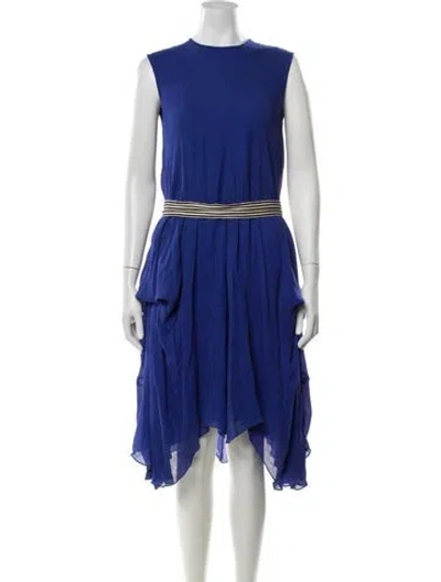 Pre-owned Maison Rabih Kayrouz Silk Midi Length Dress In Blue