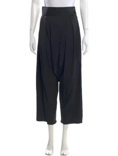 Pre-owned Maison Rabih Kayrouz Silk Wide Leg Pants In Black