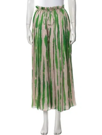 Pre-owned Maison Rabih Kayrouz Silk Wide Leg Pants W/ Tags In Green