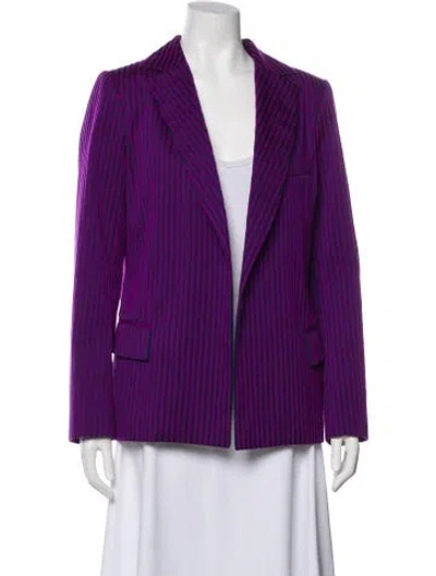 Pre-owned Maison Rabih Kayrouz Striped Blazer In Purple